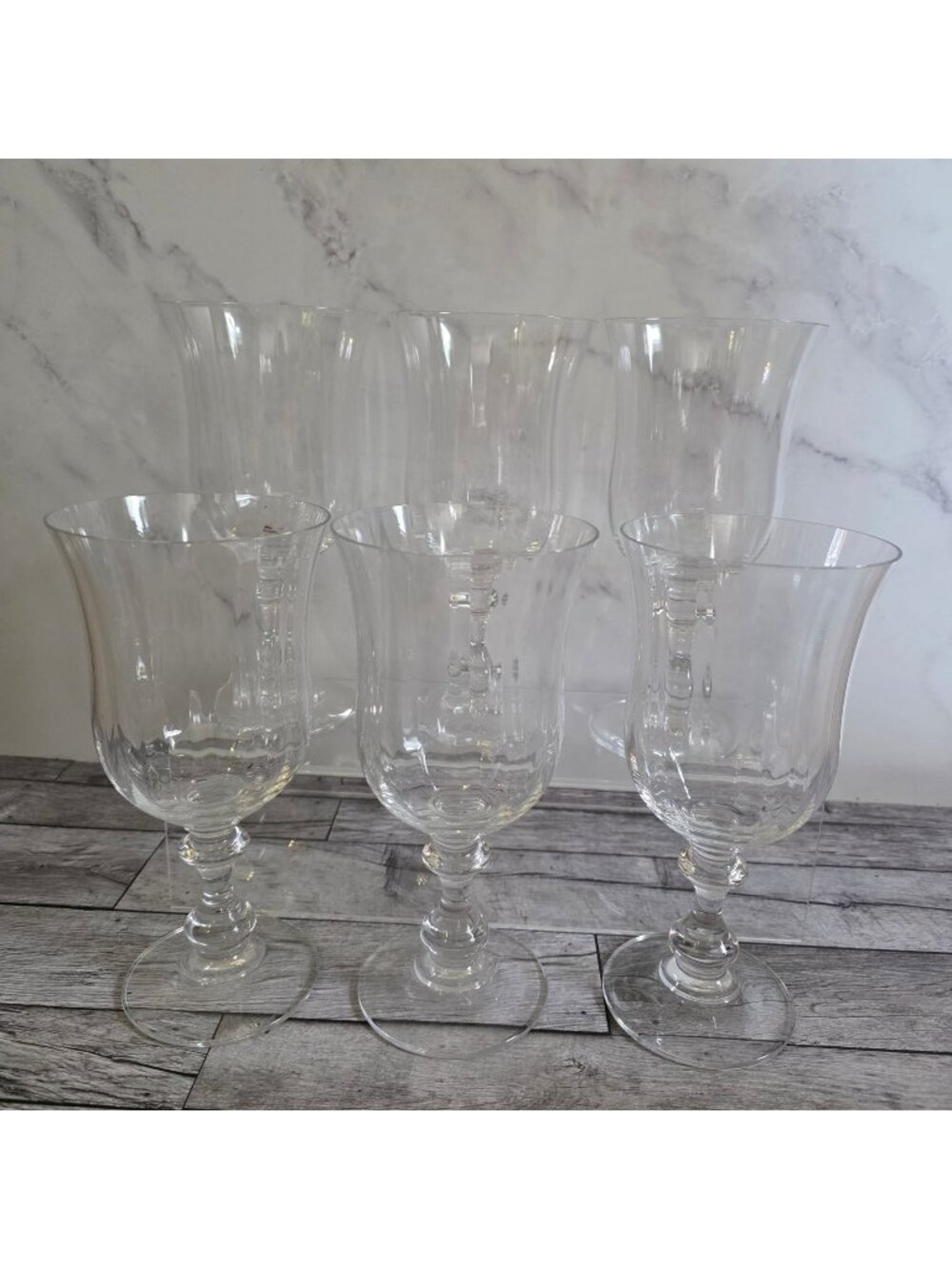 Mikasa French Countryside Set Of 6 Clear Glass Goblet-Style Water Glasses